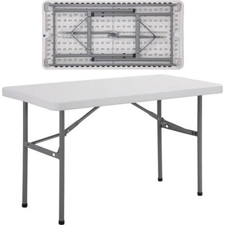 BLOW Τραπέζι Catering Πτυσσόμενο, Μέταλλο Γκρι, HDPE Άσπρο 40mm (ΕΟ172) (Λευκό)