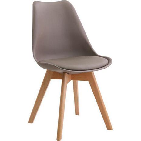 Καρέκλα MARTIN PP Sand Beige (Ξύλινο πόδι) ΕΜ136,9 (Μπεζ)