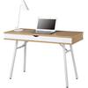 ΓΡΑΦΕΙΟ Η/Υ Μέταλλο Βαφή Άσπρο, Melamine Beech (ΕΟ420) (Λευκό)