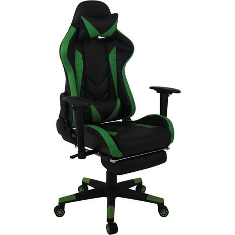 Πολυθρόνα Gaming Relax PVC [Ε-00020545] ΕΟ594,1 Μαύρο/Πράσινο (Πράσινο)