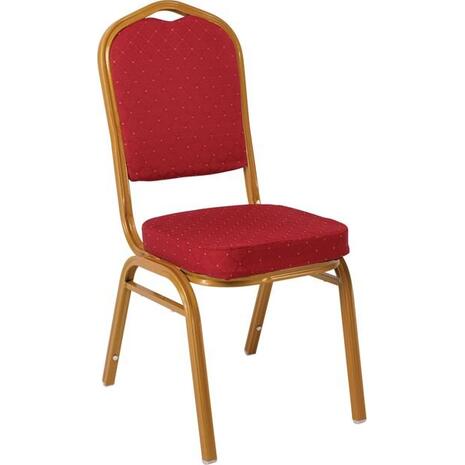 HILTON Καρέκλα Μέταλλο Βαφή Gold, Ύφασμα Κόκκινο (ΕΜ513) (Κόκκινο)