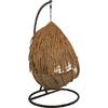 SALSA TROPIC Κρεμαστή Πολυθρόνα, PE Wicker Φυσικό, Μέταλλο Brown, Μαξιλάρι Μπεζ (Ε6780,1)