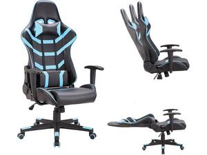 BF9050 Gaming Πολυθρόνα Γραφείου, Ανάκλιση Πλάτης έως 90°, Pu Μαύρο - Μπλε (ΕΟ588,2) (Μαύρο)
