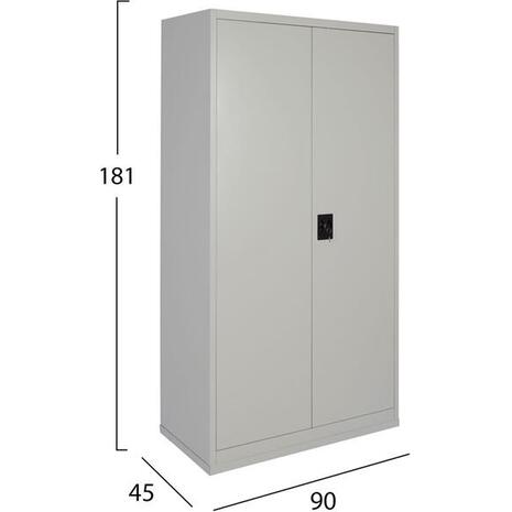 Ντουλάπα μεταλλική Alicante 90x45x181cm με χώρισμα δίφυλλη HM5116 (Γκρι)