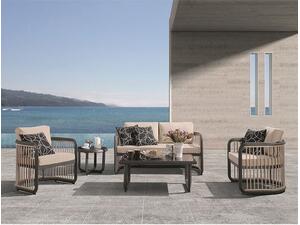 CITY Living Set Σαλόνι Καθιστικό Κήπου - Βεράντας Alu Ανθρακί - Μπεζ (Ε6731)