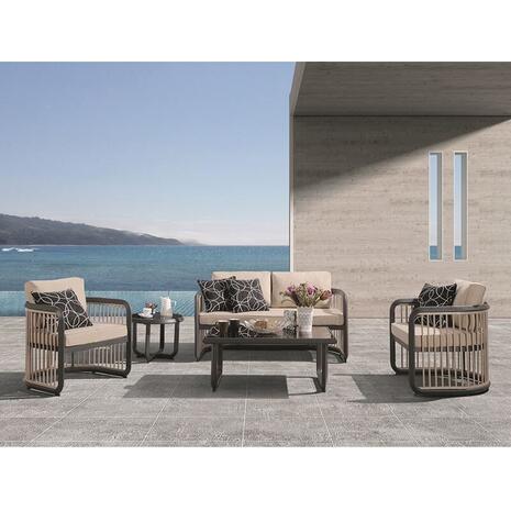 CITY Living Set Σαλόνι Καθιστικό Κήπου - Βεράντας Alu Ανθρακί - Μπεζ (Ε6731)