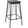 PANTON Σκαμπό BAR, Μέταλλο Βαφή Μαύρο, PU Απόχρωση Vintage Grey (σετ 2 τεμαχίων) (ΕΜ779,1)