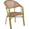 VEGERA Rattan Πολυθρόνα Dining Αλουμίνιο Φυσικό, Wicker Φυσικό, Στοιβαζόμενη (Ε2580)