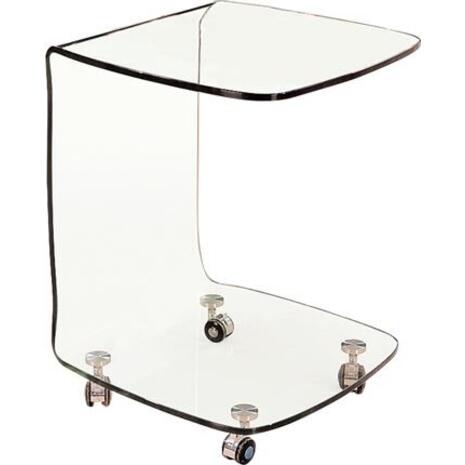 GLASSER Trolley Τραπεζάκι Βοηθητικό, Διάφανο Γυαλί 10mm (ΕΜ726,1)