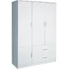 CLOSET Ντουλάπα Τετράφυλλη, 5 Ράφια, 2 Συρτάρια, Θέσεις για Κρεμάστρες, Απόχρωση Άσπρο (Ε8385,1)
