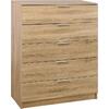 DRAWER Συρταριέρα με 5 Συρτάρια, Απόχρωση Sonoma (Ε758,2)