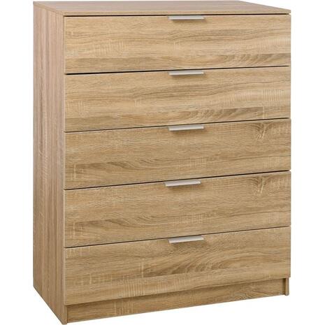 DRAWER Συρταριέρα με 5 Συρτάρια, Απόχρωση Sonoma (Ε758,2)