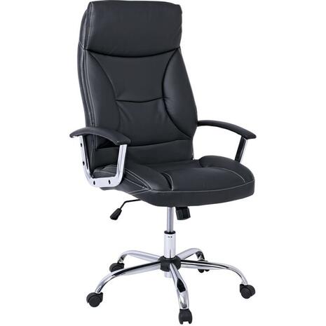 BF5700 Πολυθρόνα Διευθυντή Μέταλλο Χρώμιο, Pu Μαύρο (ΕΟ299,1)
