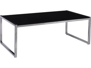 ACTION Τραπεζάκι Σαλονιού - Καθιστικού 120x60cm Inox - Μαυρό Γυαλί 8mm (ΕΜ748,1)