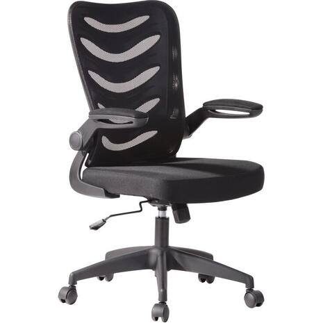 BF2945 Πολυθρόνα Γραφείου Mesh Μαύρο - Ύφασμα Μαύρο (ΕΟ602,1)