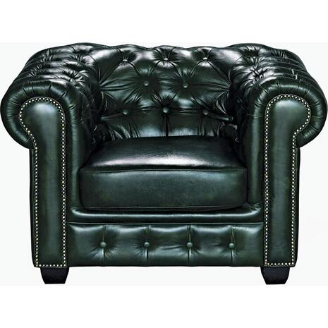 CHESTERFIELD Birmingham Πολυθρόνα Σαλονιού Καθιστικού,Δέρμα Antique Green (Ε9574,13)