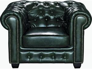 CHESTERFIELD Birmingham Πολυθρόνα Σαλονιού Καθιστικού,Δέρμα Antique Green (Ε9574,13)