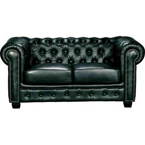 CHESTERFIELD Birmingham Καναπές 2Θέσιος Σαλονιού Καθιστικού,Δέρμα Antique Green (Ε9574,23)