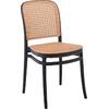 FLORENCE Καρέκλα PP Μαύρο, PP Rattan Μπεζ, Στοιβαζόμενη (Ε387,2)