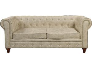 CHESTERFIELD York Kαναπές 3Θέσιος Σαλονιού - Καθιστικού, Ύφασμα Απόχρωση Μπεζ (Ε942,31)