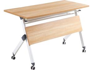 UNIT Γραφείο Η/Υ, Μέταλλο Βαφή Άσπρο, Melamine Απόχρωση Sonoma (ΕΟ4394)