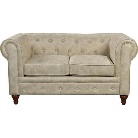 CHESTERFIELD York Kαναπές 2Θέσιος Σαλονιού - Καθιστικού, Ύφασμα Απόχρωση Μπεζ (Ε942,21)