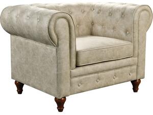 CHESTERFIELD York Πολυθρόνα Σαλονιού - Καθιστικού, Ύφασμα Απόχρωση Μπεζ (Ε942,11)