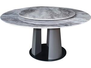 LAZY SUSAN Τραπέζι Ροτόντα με Περιστρεφόμενη επιφάνεια, Βάση Μέταλλο-Επιφάνεια Μάρμαρο (ΕΜ784,1)