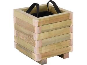 FLOWER POT WOOD Γλάστρα, Εμποτισμού Pine, Απόχρωση Φυσικό, 30x30x32cm (Ε2230)