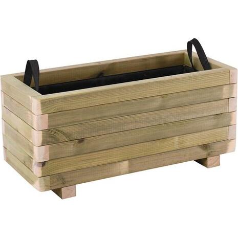 FLOWER POT WOOD Ζαρντινιέρα, Εμποτισμού Pine, Απόχρωση Φυσικό, 70x30x32cm (Ε2233)