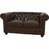 ΚΑΝΑΠΕΣ 2ΘΕΣΙΟΣ T.CHESTERFIELD HM3010.01 ΤΕΧΝΟΔΕΡΜΑ ΣΚΟΥΡΟ ΚΑΦΕ 155x90x73 εκ.