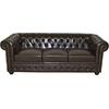 ΚΑΝΑΠΕΣ 3ΘΕΣΙΟΣ T.CHESTERFIELD HM3009.01 ΤΕΧΝΟΔΕΡΜΑ ΣΚΟΥΡΟ ΚΑΦΕ 208x90x73Υ εκ.