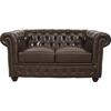 ΚΑΝΑΠΕΣ 2ΘΕΣΙΟΣ T.CHESTERFIELD HM3010.01 ΤΕΧΝΟΔΕΡΜΑ ΣΚΟΥΡΟ ΚΑΦΕ 155x90x73 εκ.