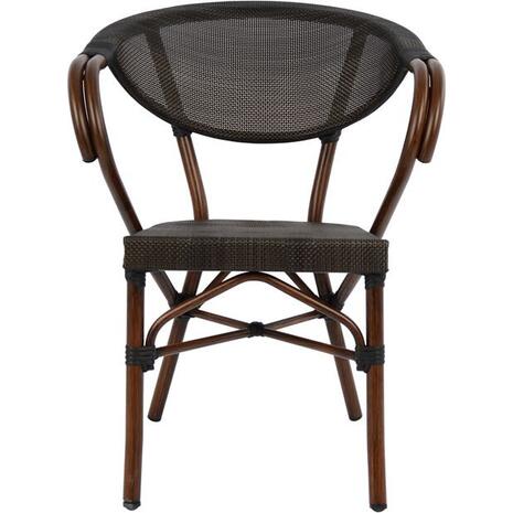 ΠΟΛΥΘΡΟΝΑ ΑΛΟΥΜΙΝΙΟΥ CLAY BAMBOO LOOK ΚΑΦΕ ΜΕ TEXTLINE HM5025 60,5x59x81Υ