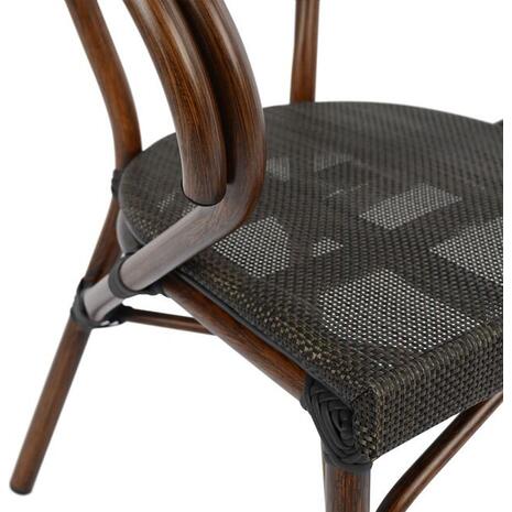 ΠΟΛΥΘΡΟΝΑ ΑΛΟΥΜΙΝΙΟΥ CLAY BAMBOO LOOK ΚΑΦΕ ΜΕ TEXTLINE HM5025 60,5x59x81Υ