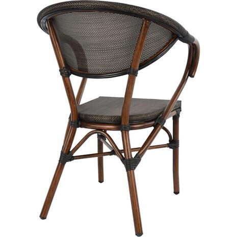ΠΟΛΥΘΡΟΝΑ ΑΛΟΥΜΙΝΙΟΥ CLAY BAMBOO LOOK ΚΑΦΕ ΜΕ TEXTLINE HM5025 60,5x59x81Υ