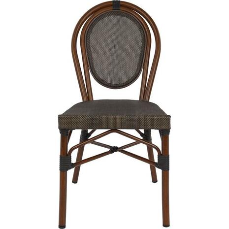 ΚΑΡΕΚΛΑ ΑΛΟΥΜΙΝΙΟΥ KASON BAMBOO LOOK ΚΑΦΕ ΜΕ TEXTLINE 40,5x56,5x89,5 εκ. HM5026