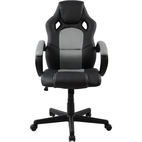 ΚΑΡΕΚΛΑ ΓΡΑΦΕΙΟΥ GAMING BUCKET HM1041.02 BUCKET ΜΑΥΡΟ PU+ΓΚΡΙ MESH  60x62x121-111 εκ.