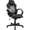 ΚΑΡΕΚΛΑ ΓΡΑΦΕΙΟΥ GAMING BUCKET HM1041.02 BUCKET ΜΑΥΡΟ PU+ΓΚΡΙ MESH  60x62x121-111 εκ.