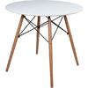 ΤΡΑΠΕΖΙ MINIMAL ΣΤΡΟΓΓΥΛΟ HM0059.01 MDF ΣΕ ΛΕΥΚΟ-ΠΟΔΙΑ ΟΞΙΑΣ ΦΥΣΙΚΟ Φ80Χ72Υεκ.