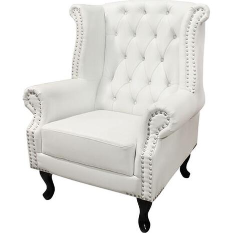 ΠΟΛΥΘΡΟΝΑ-ΜΠΕΡΖΕΡΑ T.CHESTERFIELD POLINA HM0053.02 PU ΛΕΥΚΟ ΜΑΤ 83x75x107Yεκ. (Λευκό)