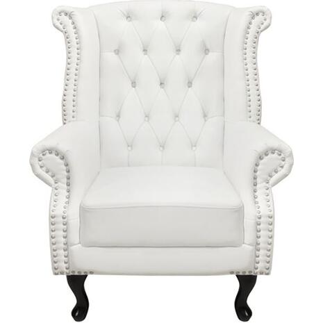 ΠΟΛΥΘΡΟΝΑ-ΜΠΕΡΖΕΡΑ T.CHESTERFIELD POLINA HM0053.02 PU ΛΕΥΚΟ ΜΑΤ 83x75x107Yεκ. (Λευκό)