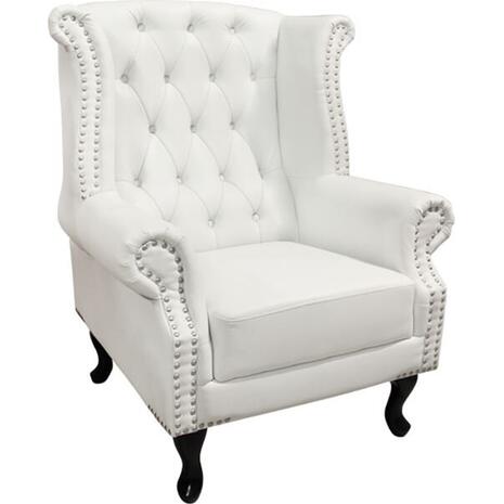 ΠΟΛΥΘΡΟΝΑ-ΜΠΕΡΖΕΡΑ T.CHESTERFIELD POLINA HM0053.02 PU ΛΕΥΚΟ ΜΑΤ 83x75x107Yεκ. (Λευκό)