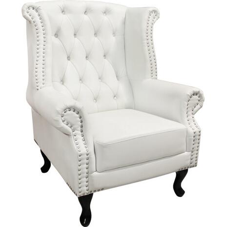 ΠΟΛΥΘΡΟΝΑ-ΜΠΕΡΖΕΡΑ T.CHESTERFIELD POLINA HM0053.02 PU ΛΕΥΚΟ ΜΑΤ 83x75x107Yεκ. (Λευκό)