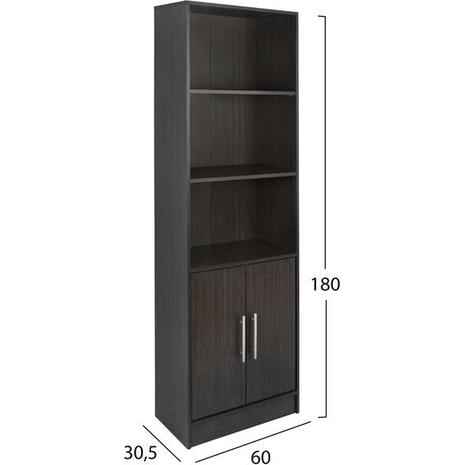 ΒΙΒΛΙΟΘΗΚΗ ΜΕΛΑΜΙΝΗΣ ENSLEY HM2027.01 ZEBRANO 60X30X180 εκ.