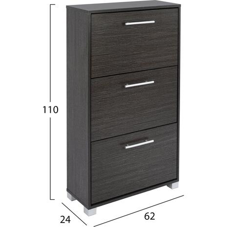 ΠΑΠΟΥΤΣΟΘΗΚΗ 3ΘΕΣΕΩΝ DAVINA HM2221.01 ΜΕΛΑΜΙΝΗ ZEBRANO 62Χ24Χ110Υεκ.