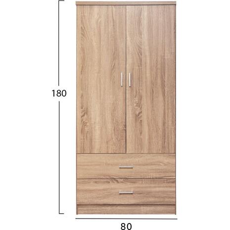 ΝΤΟΥΛΑΠΑ 2ΦΥΛΛΗ ME 2 ΣΥΡΤΑΡΙΑ REINA HM338.02 SONAMA 80x41.5x180Υεκ.