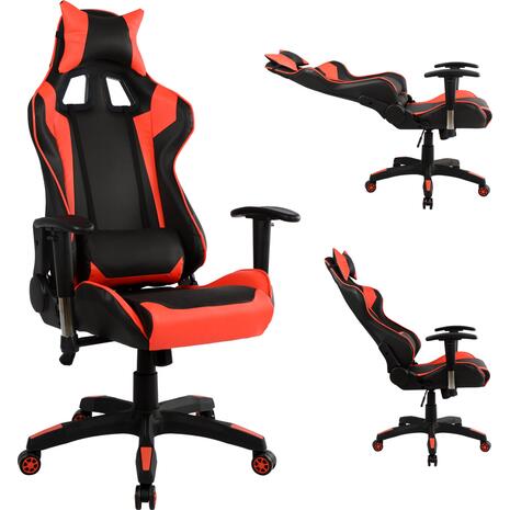 ΠΟΛΥΘΡΟΝΑ GAMING ZAYN HM1056.01 ΜΑΥΡΟ-ΚΟΚΚΙΝΟ PU 67x70x134 εκ.