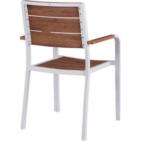 ΠΟΛΥΘΡΟΝΑ ΑΛΟΥΜΙΝΙΟΥ SAGA ΛΕΥΚΗ ΜΕ POLYWOOD HM5127.01 55x56x85Υ εκ.