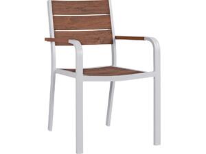 ΠΟΛΥΘΡΟΝΑ ΑΛΟΥΜΙΝΙΟΥ SAGA ΛΕΥΚΗ ΜΕ POLYWOOD HM5127.01 55x56x85Υ εκ.